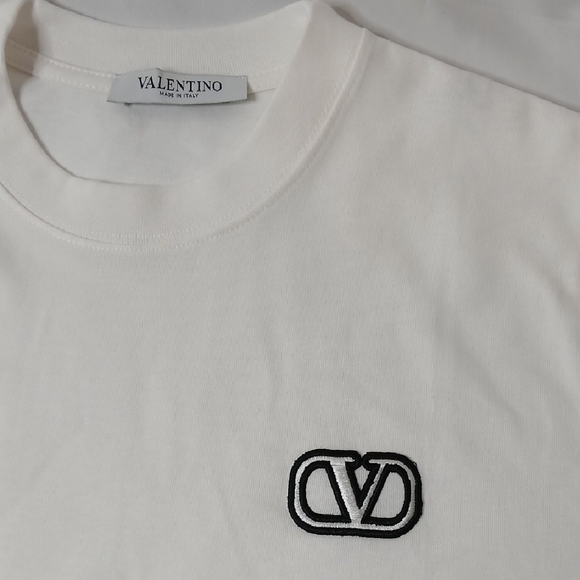 Valentino White Short Sleeve Tee with Logo - Picture 2 of 4
